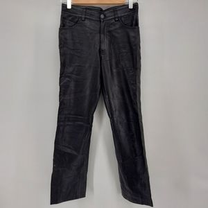 Gap Black Soft Leather Straight Leg Pants
